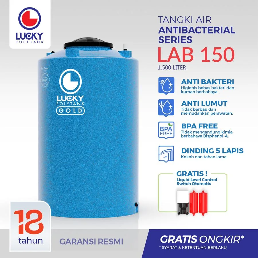 Toren Air Antibakteri Lucky 1500 liter (LAB 150)