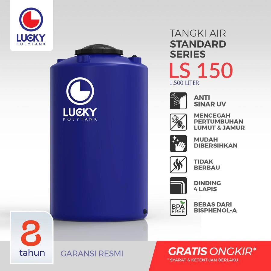Toren Air Standar Lucky Polytank 1.550 liter (LS 155)