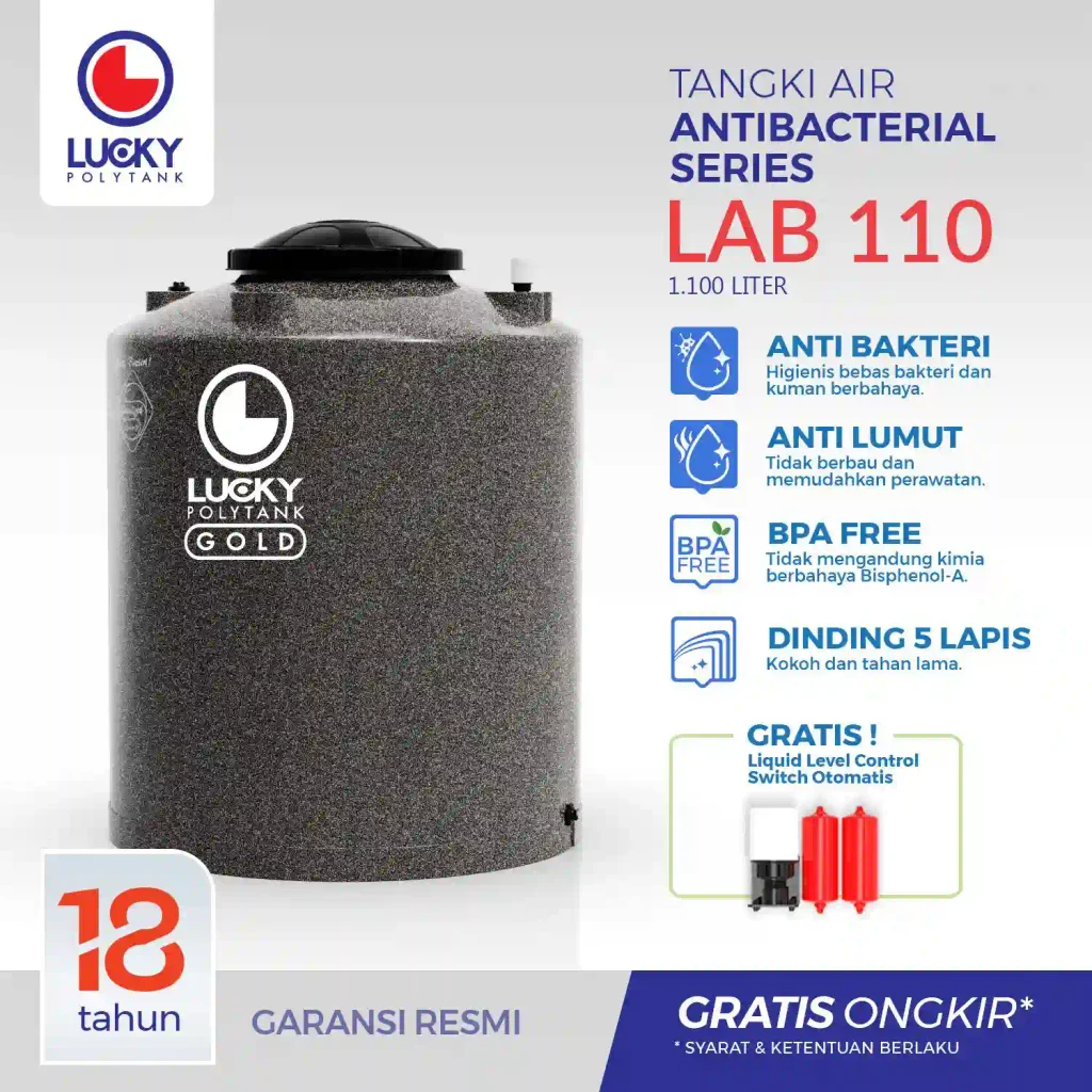 Tangki Air Anti Bakteri Lucky 1100 liter (LAB 110)