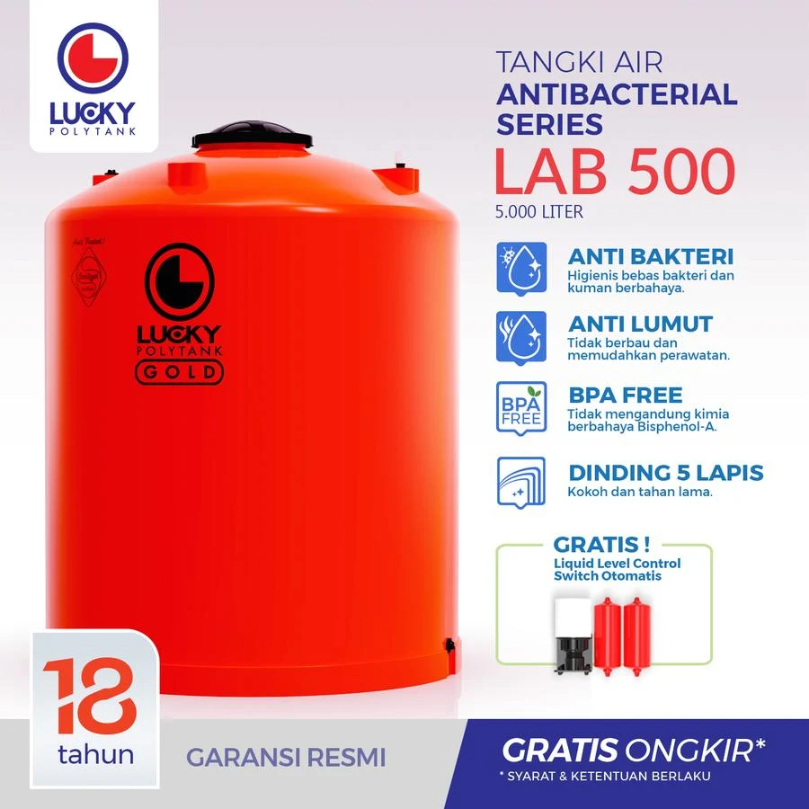 Tangki Air Antibakteri Lucky 5000 liter (LAB 500)