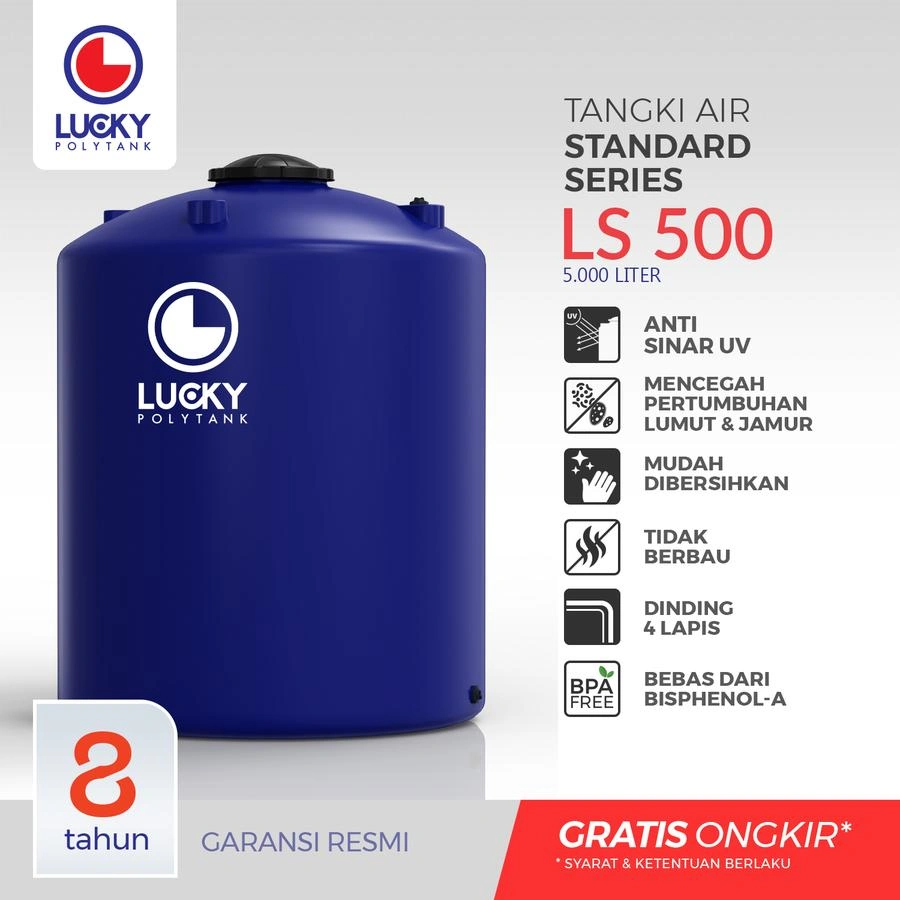 Tangki Air Standar Lucky 5000 liter (LS 500)