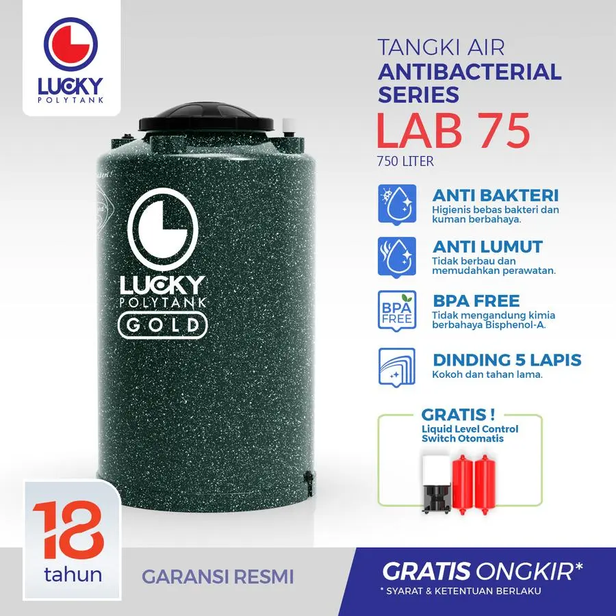 Tandon Air Anti Bakteri Lucky 750 liter (LAB 75)
