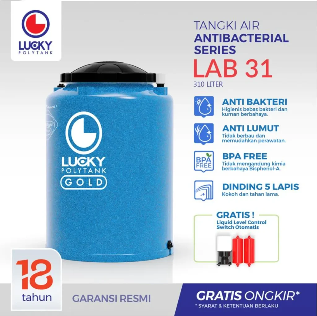 Toren Air Antibakteri Lucky 320 liter (LAB 32)
